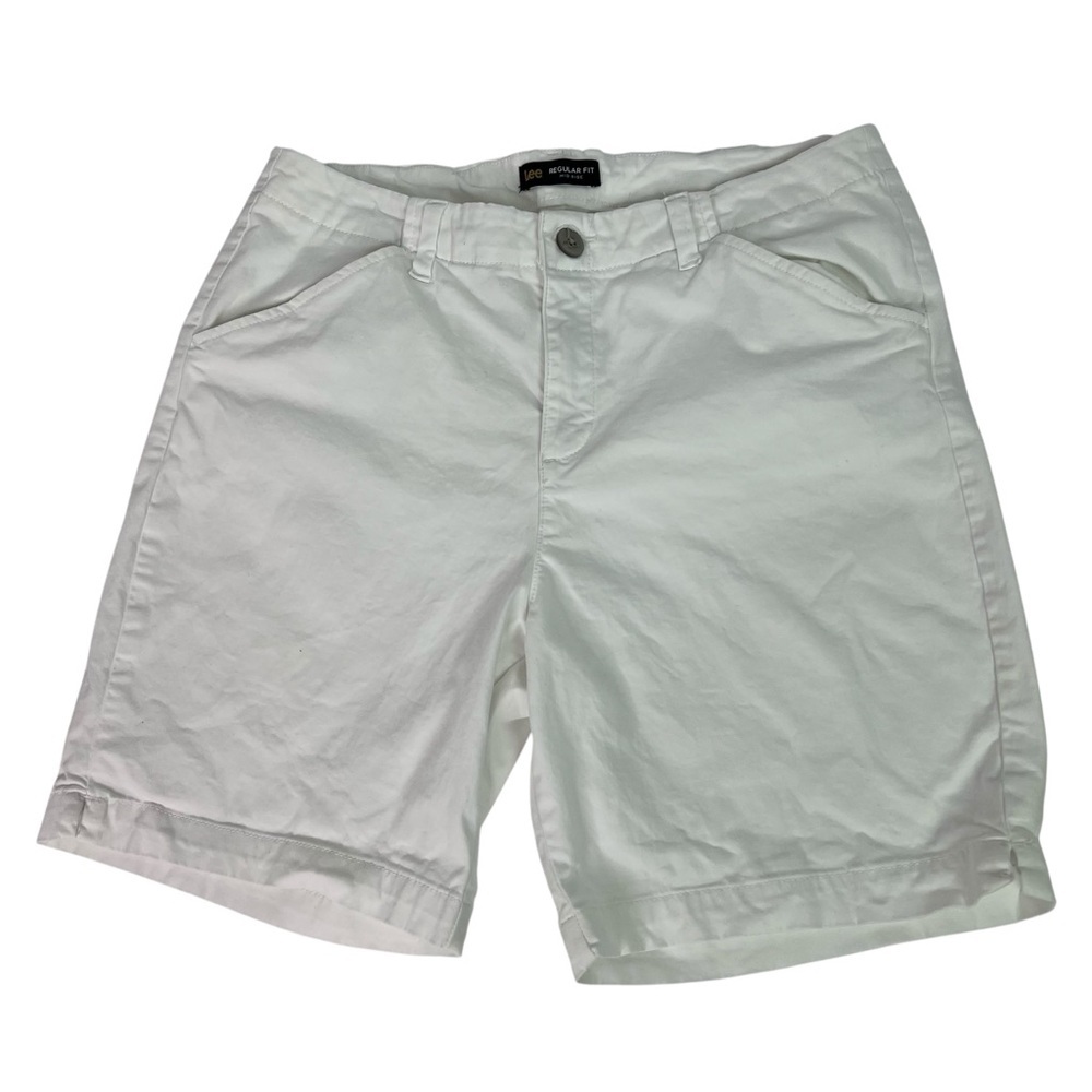 Lee Women’s Bermuda Shorts Sz 16 Petite Color White Reg Fit Mid-Rise Pockets